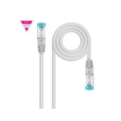 Cable de Red Latiguillo Cat7 600MHz LSZH SFTP PIMF AWG26 1.5M Blanco - Nanocable