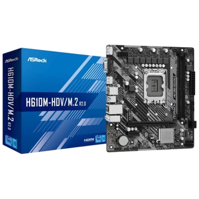 Placa Base Asrock H610M-HDV/M.2 R2.0 Intel LGA 1700 64GB micro ATX - Negro, Gris, Plata
