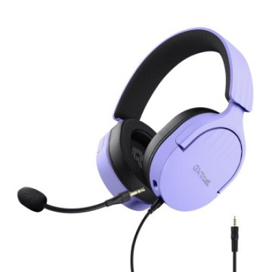 Headset Trust Gaming GXT 489 Morado Fayzo - Micrófono Desmontable, Plegable, Cable Trenzado 1,2m J