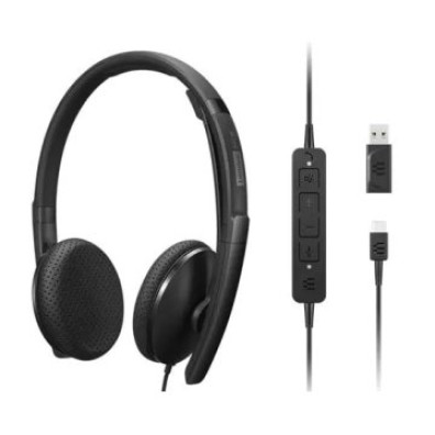 HEADSET LENOVO USB-C ESTÉREO ANC MICROFONO CANCELACIÓN RUIDO ACTIVA CON ADAPTADOR USB-A