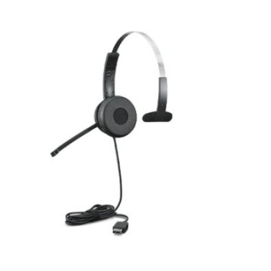 HEADSET USB LENOVO 100 MONO NEGRO, CABLE 1.8m