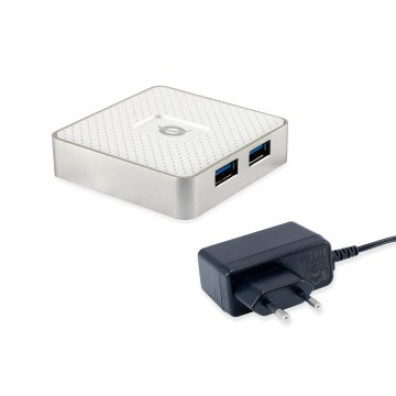 HUB USB 3.0 CONCEPTRONIC HUBBIES03W BLANCO, 4 PUERTOS USB 3.0 CON ALIMENTADOR