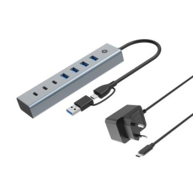 HUB USB CONCEPTRONIC HUBBIES20GP 3.0 7 PUERTOS USB-C ALIMENTADOR