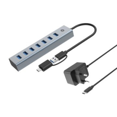 HUB USB TYPE C CONCEPTRONIC 7 PUERTOS HUBBIES21GP USB 3.0 CON ALIMENTADOR