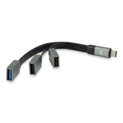HUB USB-C Conceptronic HUBBIES - 1 Puerto USB 3.0 + 2 Puertos USB 2.0 - Color Gris