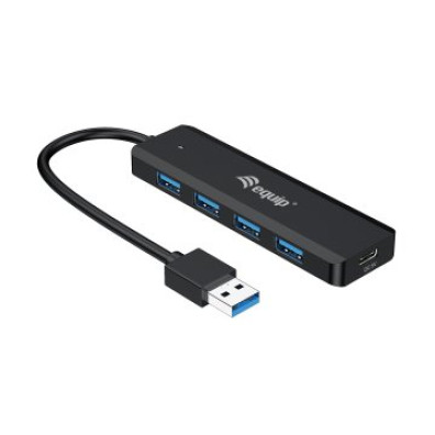 USB HUB 3.2 EQUIP LIFE con 4 Puertos USB 3.2 e Incluye Adaptador USB-C