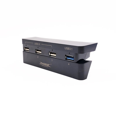 Hub USB 4 Puertos Para PS4 Slim Negro