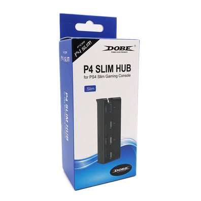 Hub USB 4 Puertos Para PS4 Slim Negro