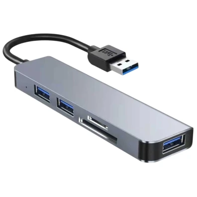 Hub USB 5 en 1 BYL-2103U Plata - USB/USB 3.0+2.0+Tarjeta SD+microSD