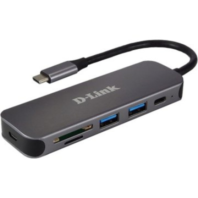 Hub USB-C D-Link DUB-2325 con 2xUSB3.0, 1xUSB-C y 1xLector de Tarjetas