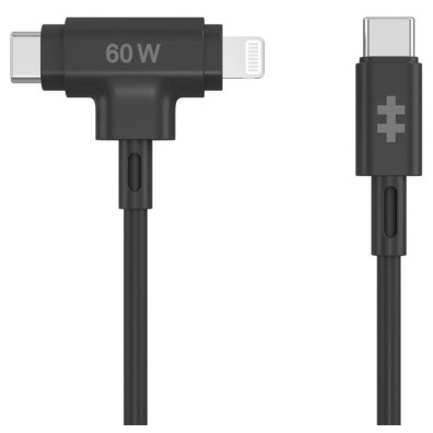 Cable USB-C a USB-C - HYPER Lightning Juice, USB 2.0, USB-C, USB-C, Negro