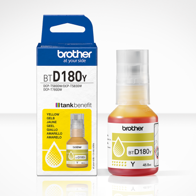 CARTUCHO BOTELLA TINTA AMARILLO BROTHER BTD180Y