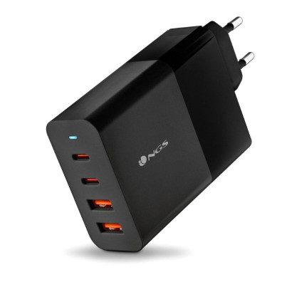 CARGADOR DE PARED NEGRO NGS GaN2 100W 2xUSB-C + 2xUSB-A
