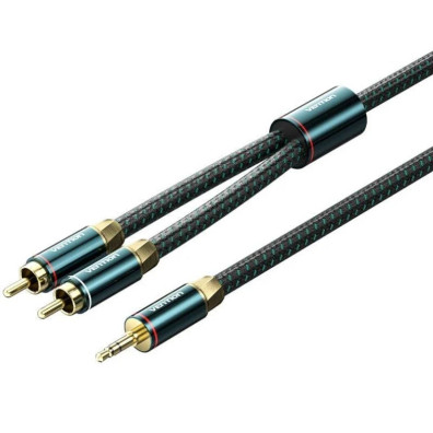 Cable de Audio Estéreo 2xRCA/M Jack 3.5/M 1m Verde/Negro Vention - Compra Online