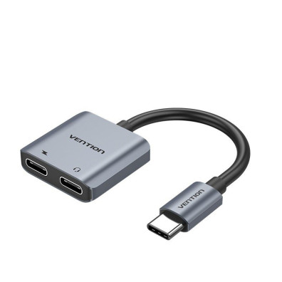 Conversor USB-C a 2x USB-C Vention Gris