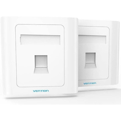 Tipo 86 Blanco Vention Placa de Pared 1 Puerto RJ45