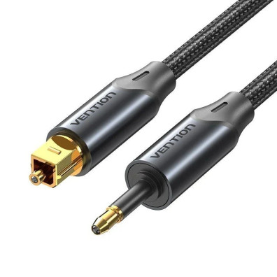 Cable de Audio Fibra Óptica Trenzado 1.5m Negro Vention