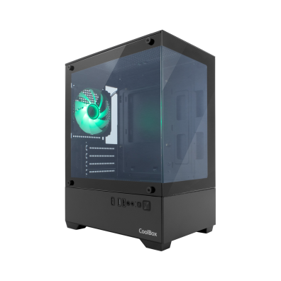 CAJA COOLBOX GM2000 VISION LITE GPU MICROATX NEGRO USB-C 280mm 1x3.5 1x2.5 MAX