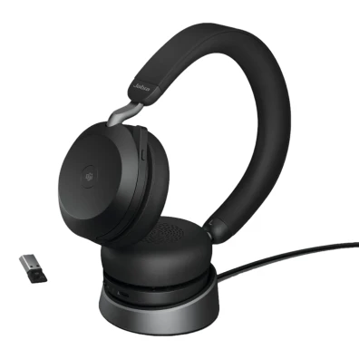 Jabra Evolve2 75 UC ANC Auriculares Negro - Micrófono y Soporte de Carga