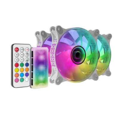 Kit Ventilador Interno ARGB Mars Gaming MF-3D White, 12x12cm - Efecto Espejo Infinito