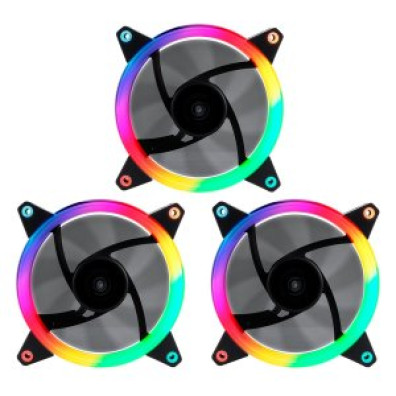 Kit Ventilador Interno Unyka Candy 120mm ARGB LED 7 Aspas 1500RPM