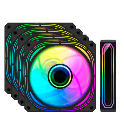 Kit de 4 Ventiladores Internos ARGB Coolbox Infinity Pro Negro 120mm