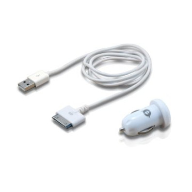Kit Apple Cargador para Coche 2 USB 5V 2A y Cable USB Apple Conceptronic
