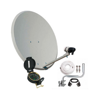 Kit Satélite Antena 80cm + LNB + Localizador satelite + Kit de Instalación