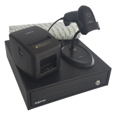 Kit TPV APPROX - Cajón APPCASH33 Negro + Scan APPLS11AS + Impresora Térmica APPPOS80AM-USB + Papel CYT8060BP