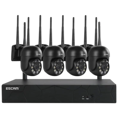 Kit de Videovigilancia IP Escam WNK614 Wifi 3MP con 4 Cámaras