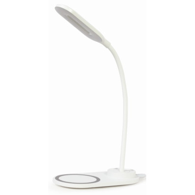 Gembird - Lámpara De Escritorio Con Cargador Inalámbrico En Color Blanco