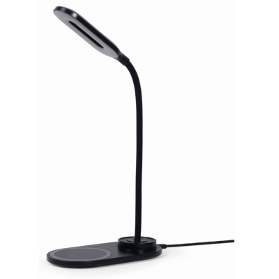 Gembird - Lámpara De Escritorio Con Cargador Inalámbrico Negro