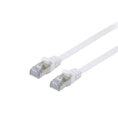 LATIGUILLO PLANO APANTALLADO CATEGORIA 6A/10G 3M BLANCO - Marca EQUIP