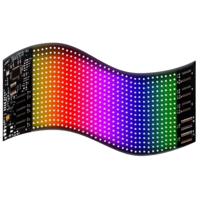 Pantalla LED RGB flexible para coche 19 x 96 con Bluetooth Negro