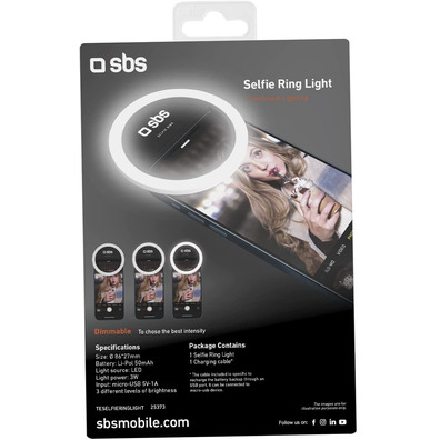 Luz LED Selfies SBS con Regulador de Intensidad