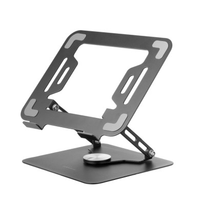 SOPORTE DE PORTATIL GIRATORIO PLEGABLE MARS GAMING MARSN ACERO NEGRO HASTA 17"
