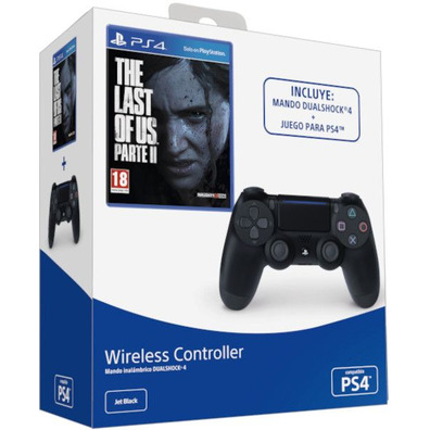 Mando Dualshock 4 Jet Black + The Last of Us Parte II