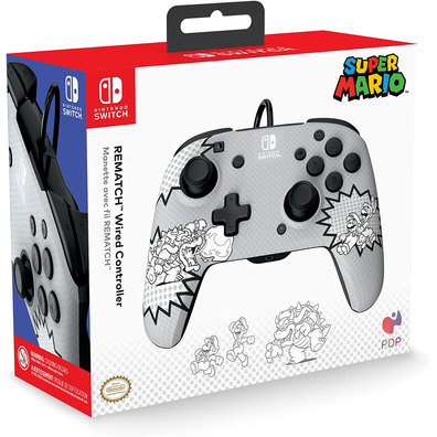 Mando PDP Rematch Wired Controller Super Mario Comic Strip Switch/Lite/Oled