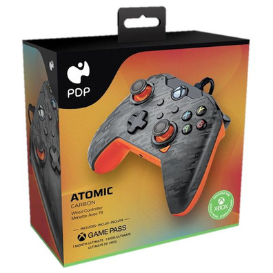 Mando PDP Wired Controller Atomic Carbon + 1 Mes Gamepass Xbox Series/Xbox One/PC