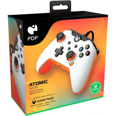 Mando PDP Wired Controller Atomic White + 1 Mes Gamepass Xbox Series/Xbox One/PC