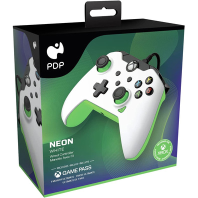 Mando PDP Wired Xbox/PC + 1 Mes Gamepass Neon White