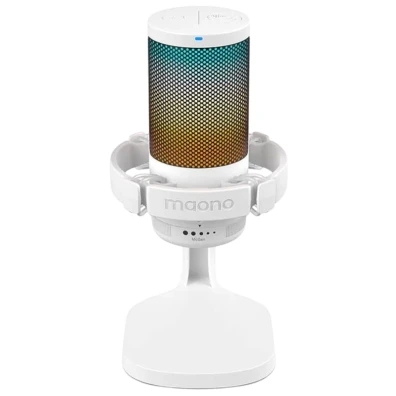Maono DGM20 RGB Blanco - Micrófono de calidad con diseño atractivo