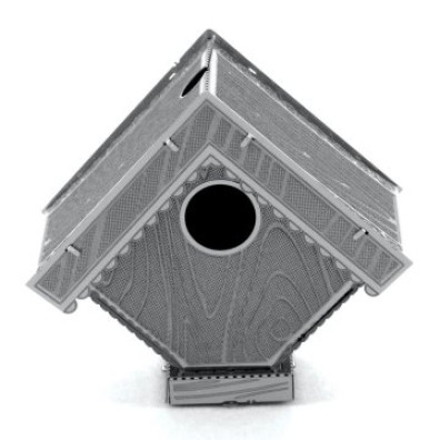 MAQUETA 3D FASCINATIONS BIRD HOUSE DE METAL, MONTAJE SIN PEGAMENTO NI SOLDADURA