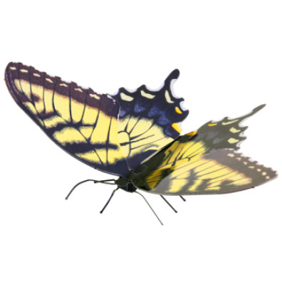 MAQUETA 3D METAL FASCINATIONS MARIPOSA TIGER SWALLOWTAIL - MONTAJE SIN PEGAMENTO NI SOLDADURA