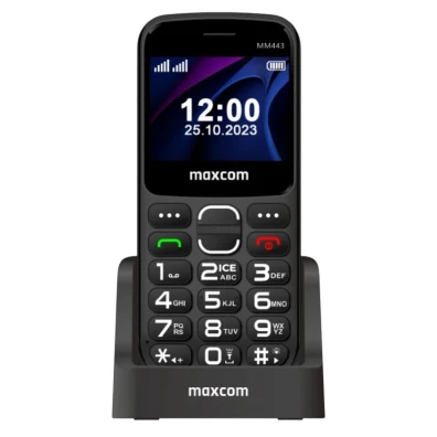 Maxcom MM443 Smartphone 4G con Botones Grandes y Botón SOS - Negro