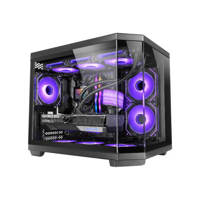 CAJA MICROATX MARS GAMING MC3TCOREM TRIPLE CRISTAL TEMPLADO GPU 415mm 2x3.5 3x2.5 NEGRO