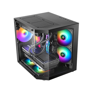 CAJA MARS GAMING MC3TLITE MICROATX NEGRO CRISTAL TEMPLADO 3 PANELES GPU MAX. 275mm 1x3.5 2x2.5