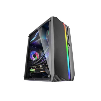 CAJA MICROATX MARS GAMING MC-S1 GAMING BLACK CON FRONTAL ARGB, VENTILADOR TRASERO FRGB Y VENTANA LATERAL