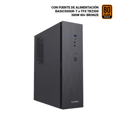 CAJA COOLBOX T370-BZ SLIM MICROATX - GPU 251max 2x2.5" LOW PROFILE + FUENTE 300SBZ 80+ BRONZE