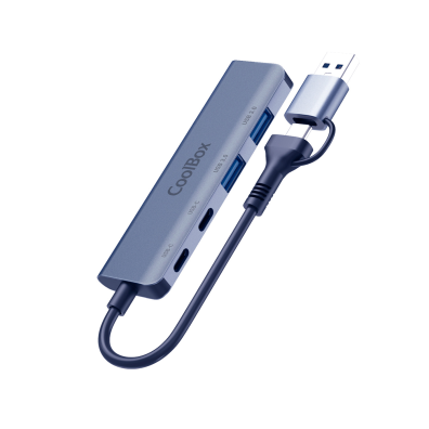 HUB USB-C COOLBOX HUB LITE 2xUSB-C 2xUSB-A CON ADAPTADOR USB-A